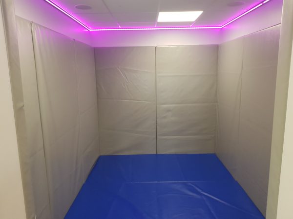 Soft Padded room containing calming RGB lighting