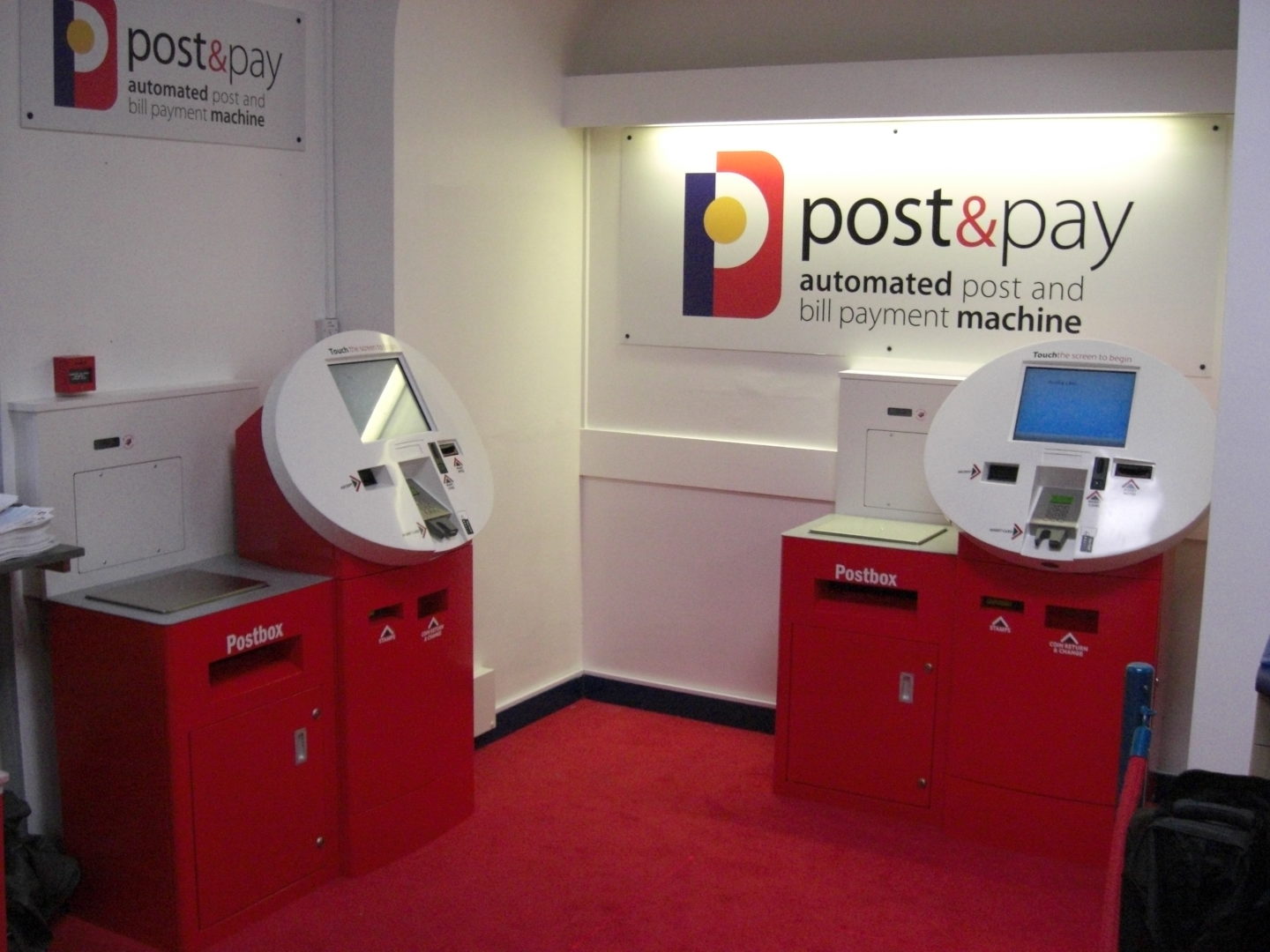 digital post kiosks with integrated postbox allowing bill payments and stamp printing designed for pick up and drop off (PUDO)