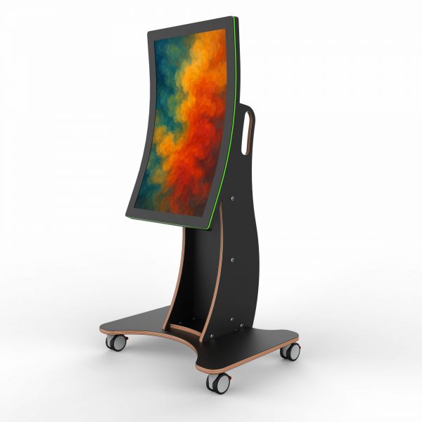 Interactive screen on mobile trolley